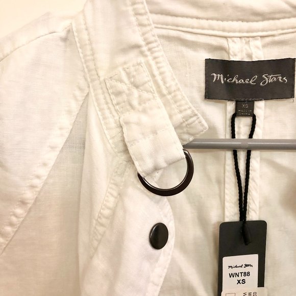 Michael Stars Linen Moto Vest Size XS NWT White - Picture 11 of 13